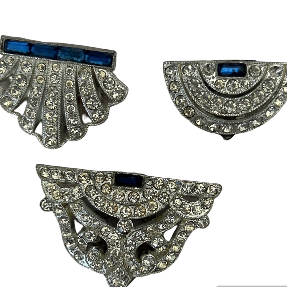 Two Vintage Dress Clips and one extra matching piece
